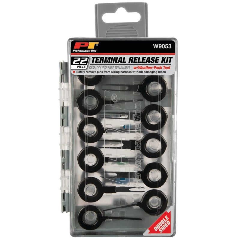 Performance Tool W9053 22 pc. Quick Release Terminal Release Kit With Weather Pack Tool & 2 Sided Flip Storage Case - Image 5